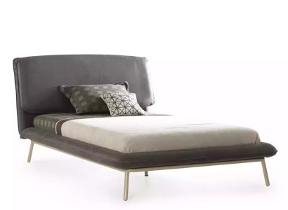 Bettrahmen Bett 100 cm Bettgestell Polsterbett Stoff Grau Jugendbett